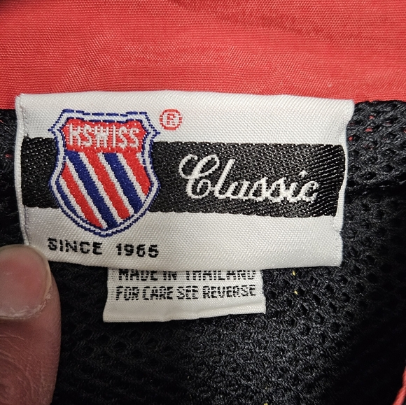 Vintage 90s Y2K K-Swiss Red Black Windbreaker Jacket Mens Size Large - Picture 6 of 11